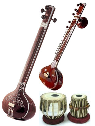Tabla and tanpura for indian music practice discount